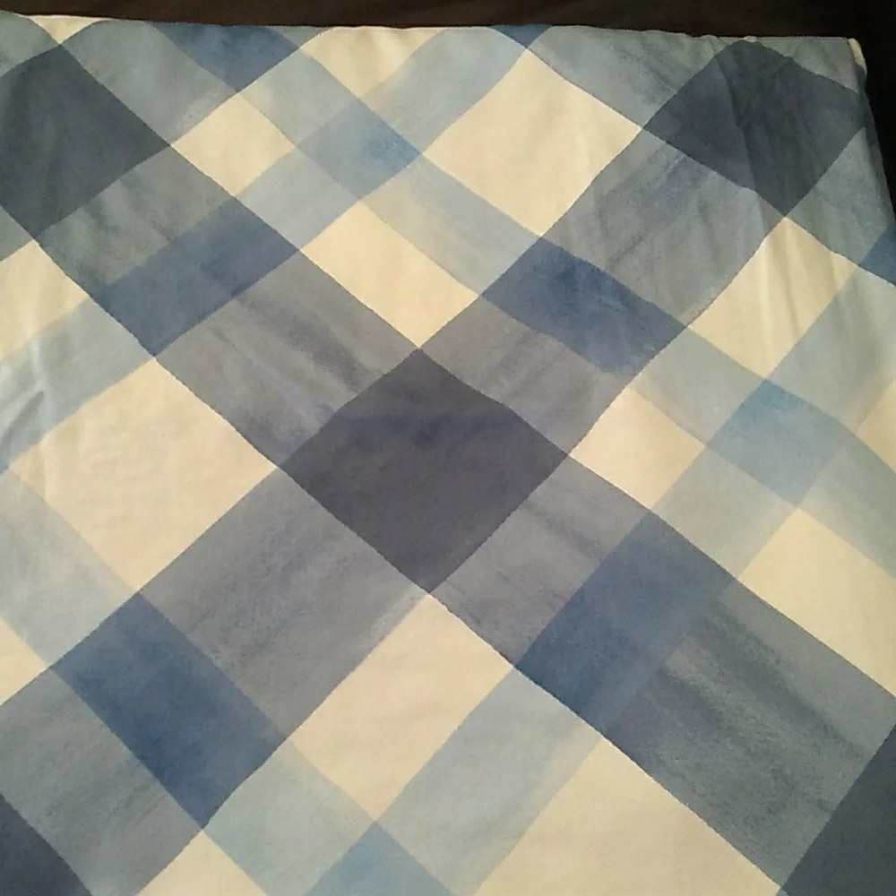 Charter Club Blue and White Checkered Duvet Cover Size Full/Queen